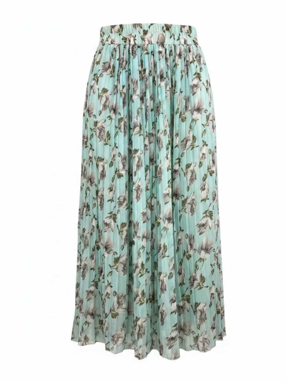 Le Pitta Floral Pleated Midi Skirt Size Small